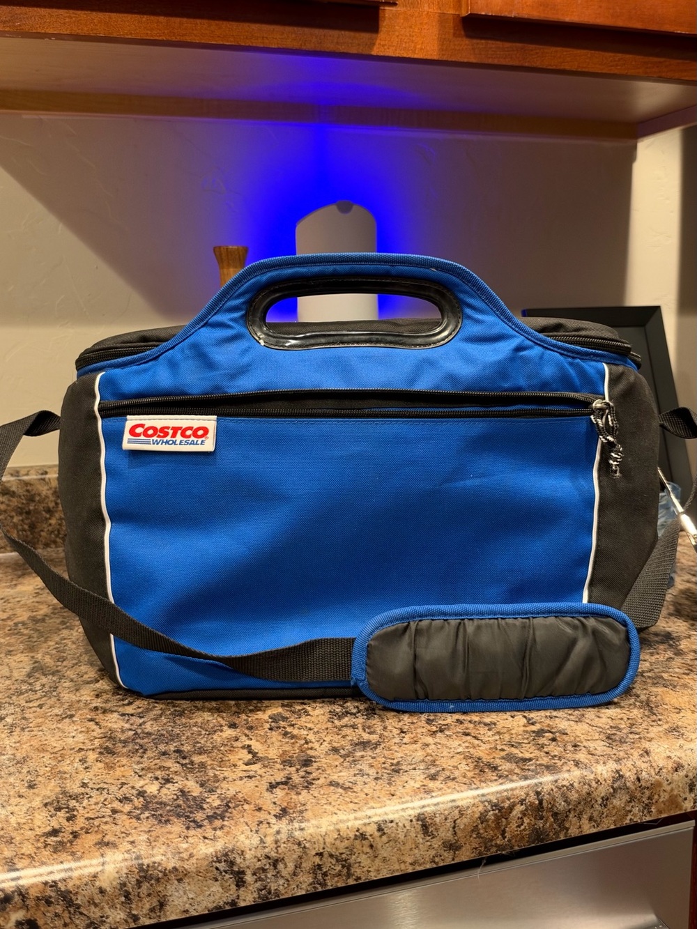 Costco Blue and Black Men’s Duffel Cooler Bag with Shoulder Strap